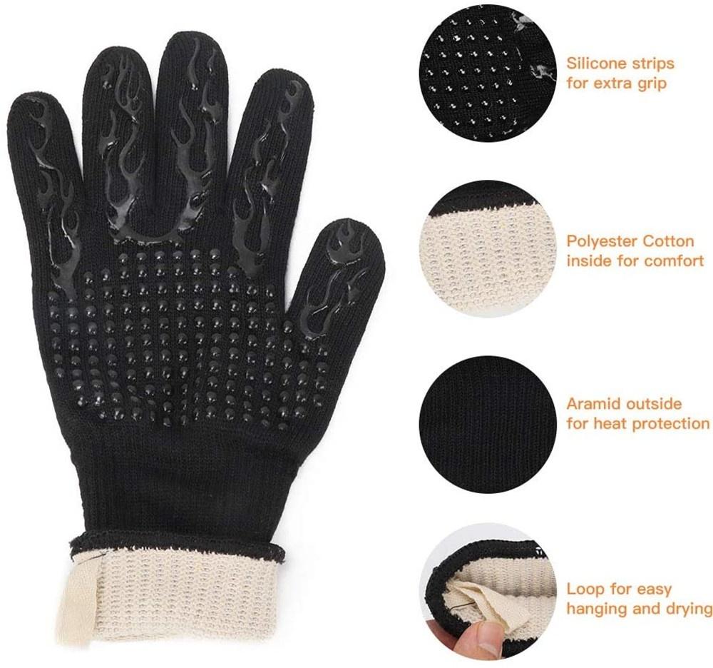 Barbecue Kitchen Gloves BBQ Oven Mitts Baking Glove Extreme Heat Resistant Multi-Purpose Grilling Cooking Gloves