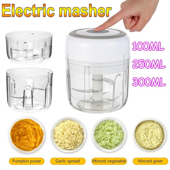New Upgrade Smart Electric Mini Food Garlic Vegetable Chopper Meat Grinder Crusher Press for Nut Fruit Rechargeable Onion Multi-function Processor Kitchen Accessories Tools [<lun>]