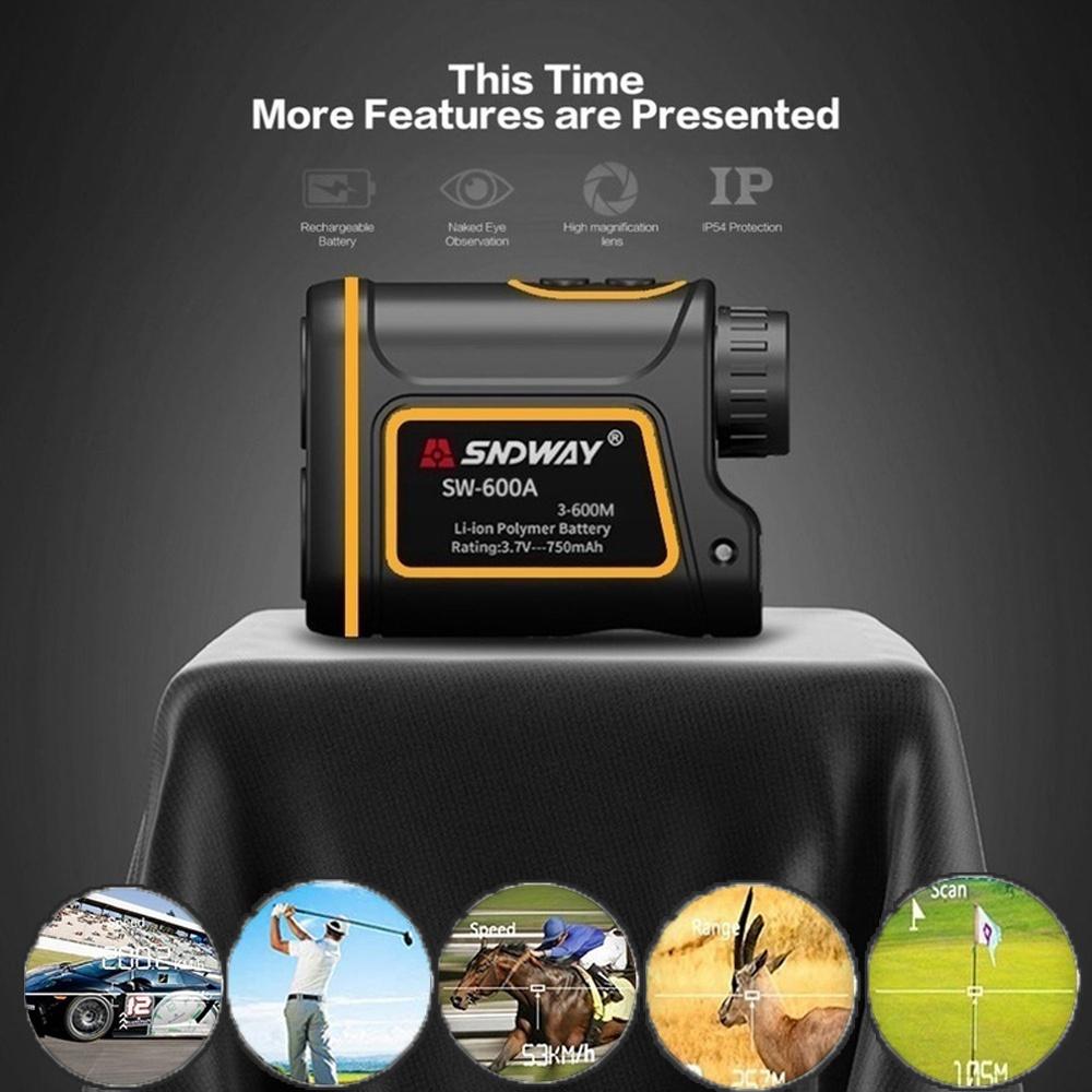 Golf Range Finder 656Yards, USB Rechargeable Rangefinder with Flag Pole Lock Range Speed Scan Mode for Hunting Golf Course Hiking Climbing, Compact Laser Rangefinder Easy to Use for Outdoor [<lun>]