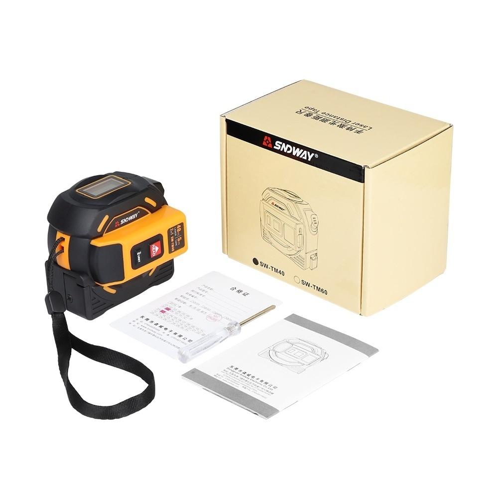Laser Tape Measure 2-in-1,Construction Laser Measure 131 Ft, Tape Measure 16 Ft Metric and Inches with LCD Digital Display, Movable Magnetic Hook