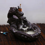 2020 With 60 Incense Cones Buddhist Porcelain Dragon Incense Holder Smoke Backflow Fragrance Retro Art