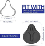 Exercise Bike Seat Cover - Large Wide Foam &amp; Gel Padded Bicycle Saddle Cushion for Women Men Everyone, Bicycle Seat Cover for Exercise Bike Spin Bike Cruiser Bike Indoor Cycling
