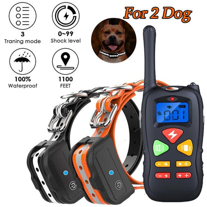 2021 Dog Training Collar, 2 Dog Shock Collar Remote Waterproof Rechargeable Dog Collar 3 Training Modes Harmless Shock Vibration Beep Medium Large Dogs, 800 FT Range [Reflective Strap] [<lun>]