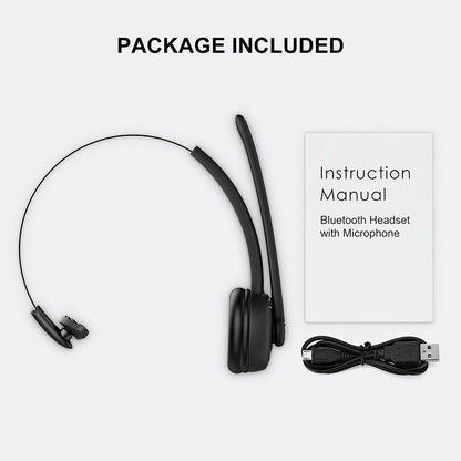 Trucker Bluetooth Headset With Mic, Handsfree Over The Head Earpiece, On Ear Bluetooth Headphones For Cell Phone, Call Center, Truck Driver (Color: Bl