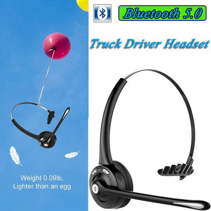 2021 New Pro Trucker Bluetooth Headset/Cell Phone Headset with Microphone, Office Wireless Headset, Over the Head Earpiece, On Ear Car Bluetooth Headphones for Cell Phone, Skype, Truck Driver, Call Center [<lun>]