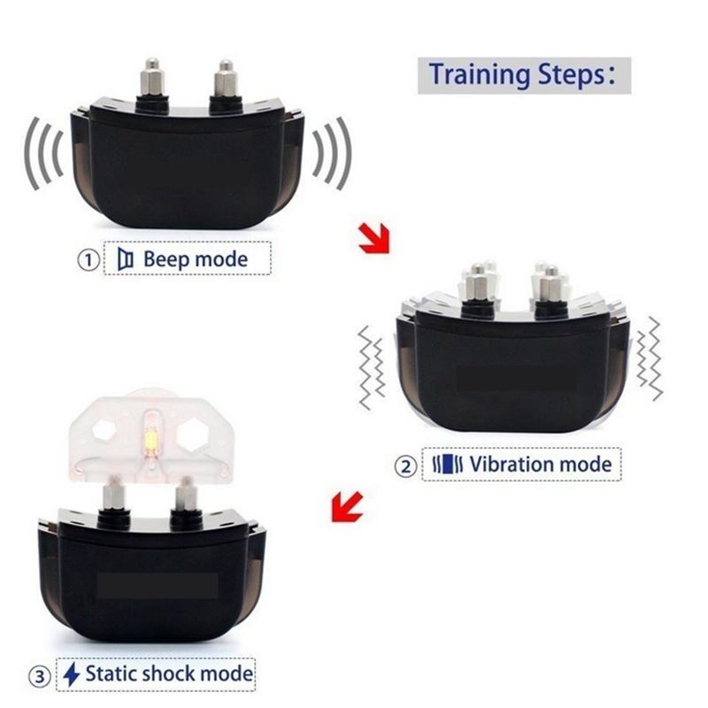 Professional LCD Electric 300M 100LV Levels Waterproof Shock Vibra Pet Training Collar Electric Pet Dog Training Remote Control Collar (Color: Black)