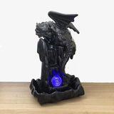 2021 Ceramic Incense Burner for Smoke Backflow Like Water Streaming Down Art Craft Incense Cone Furnace Home Decor w/ 20 Incense Cones