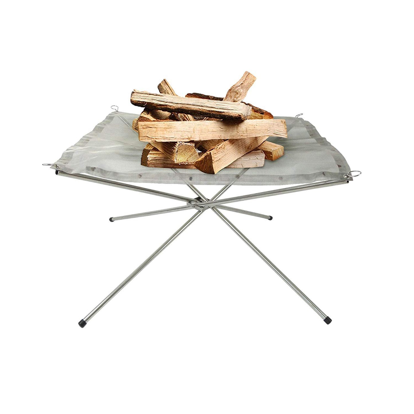 New Folding Camp Stove Fire Frame Stand Wood Burning Grill Stainless Steel Rack Heater Camping Tool [<lun>]