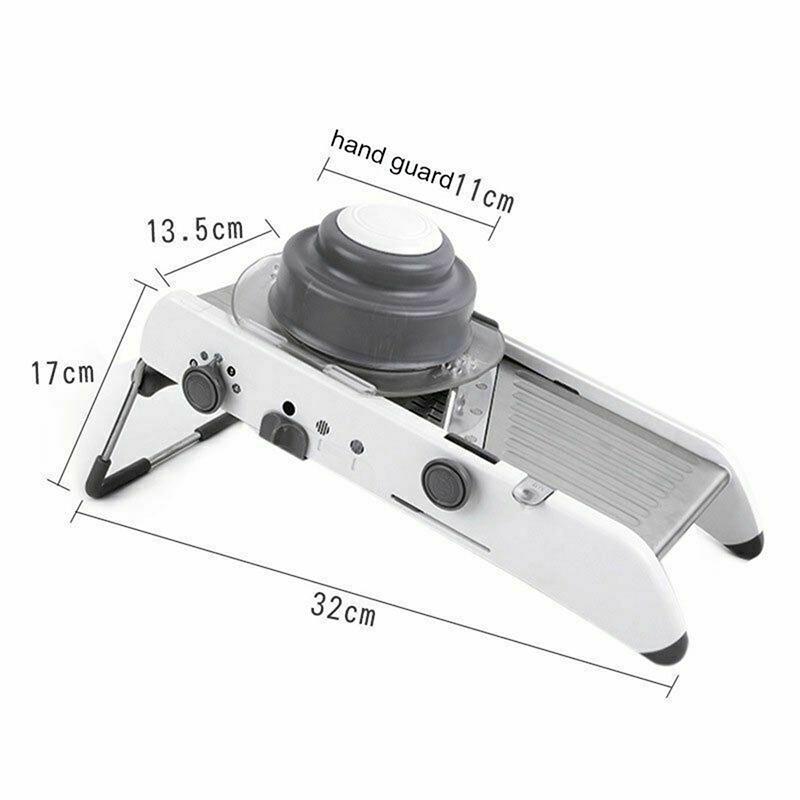New Mandoline Food Slicer, Stainless Steel Adjustable Vegetable Cutter Manual Kitchen Vegetable Shredder Julienne Chopper for Potato French Fries Fruits Vegetable Salad White [<lun>]