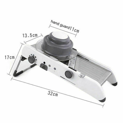 New Mandoline Food Slicer, Stainless Steel Adjustable Vegetable Cutter Manual Kitchen Vegetable Shredder Julienne Chopper for Potato French Fries Fruits Vegetable Salad White [<lun>]
