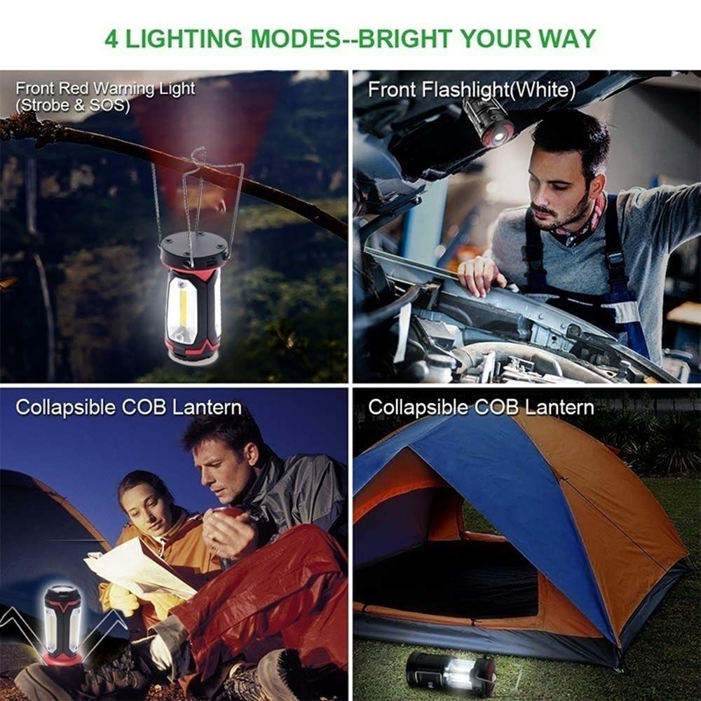 Rechargeable LED Camping Lantern, Portable Tent LED Lights Flashlights by USB Charging for Phone Charging,Emergency,Hurricane,Fishing and More