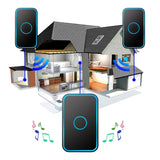 Latest Wireless Doorbell with 2 Receivers, IP55 Waterproof Doorbell, 1500 Feet Range, 5 Volume Levels, 60 Chimes &amp; LED Flash