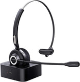 Bluetooth Headset with Mic Charging Dock,On-Ear Office Wireless Headset with Noise Cancelling Microphone for Call Center,Mobile Phones, Laptop,Skype,VoIP