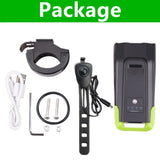 Bicycle Front Light Smart 4-level Induction Indicator 4000mAh USB Rechargeable with Horn 800 Lumen LED Bike Headlight Cycle FlashLight Lamp