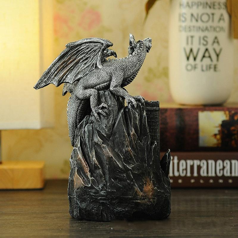 Halloween Skull and Black Dragon Backflow Incense Burners,Ceramic Home Decor  Handmade Gifts [<lun>]
