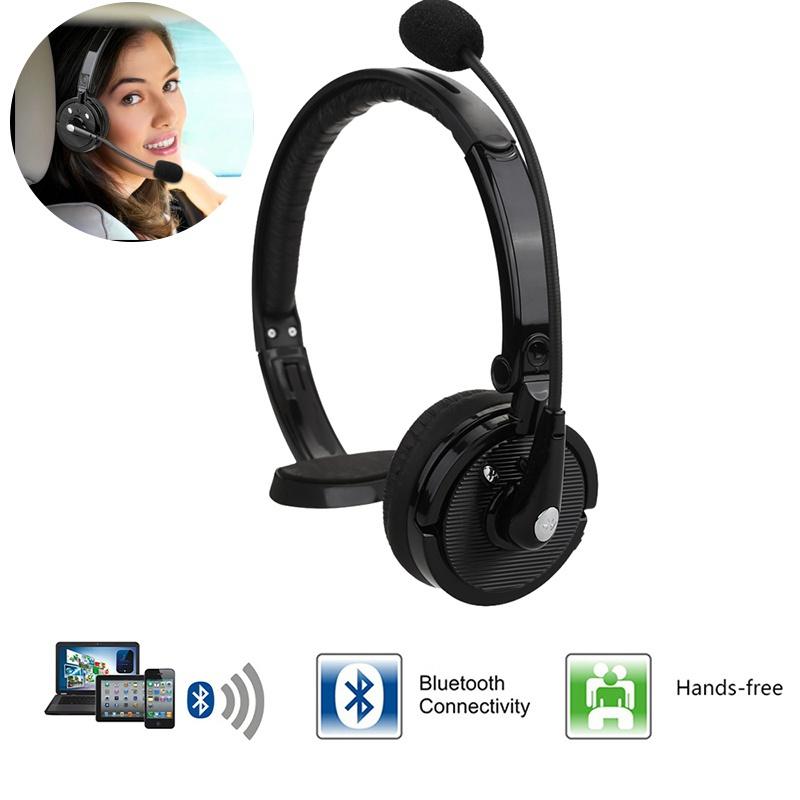 Pro Trucker Bluetooth Headset/Cell Phone Headset with Microphone, Office Wireless Headset, Over the Head Earpiece, On Ear Car Bluetooth Headphones for Cell Phone, Skype, Truck Driver, Call Center [<lun>]
