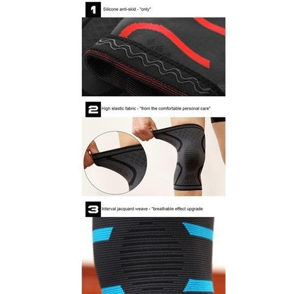 Fitness Running Cycling Knee Support Braces Elastic Nylon Sport Compression Knee Pad Sleeve for Basketball Volleyball [<lun>]