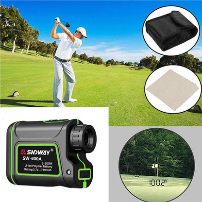 Golf Range Finder 656Yards, 7X Rangefinder with Flag Pole Lock Range Speed Scan Mode for Hunting Golf Course Hiking Climbing, Compact Laser Rangefinder Easy to Use for Outdoor