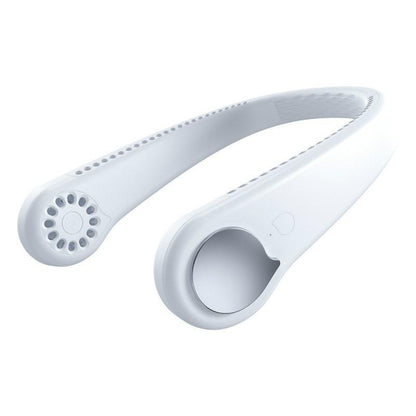 Neck Fan,Upgraded Bladeless Hands Free Portable Neck Fan - Rechargeable Mini USB Personal Fan，Headphone Design Wearable Neckband Fan，Bladeless Safety Design，3 Level Air Flow,Sports Office Outdoor