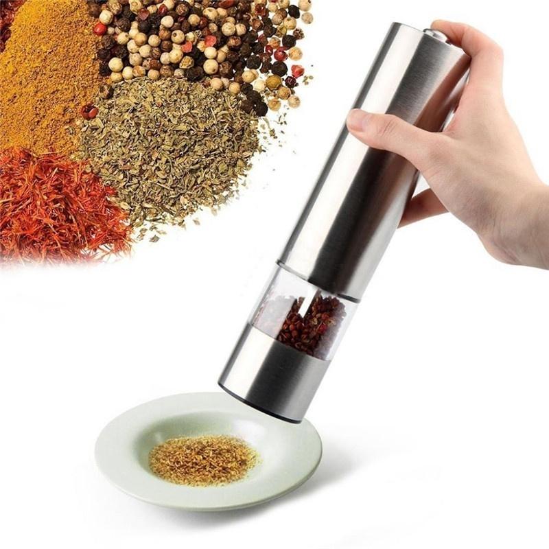 Manual Pepper Grinder,Salt Mill with Adjustable Coarseness,Brushed Stainless Steel Pepper Mill Shaker with Ceramic Blades for Professional Chef