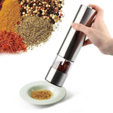 Manual Pepper Grinder,Salt Mill with Adjustable Coarseness,Brushed Stainless Steel Pepper Mill Shaker with Ceramic Blades for Professional Chef
