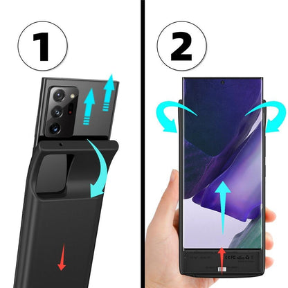 Battery Case for Galaxy Note 20 Plus 6000Mah Portable Charging Case for Samsung Galaxy Note 20+ Rechargeable External Battery Pack Extended Battery Protective Charger Case