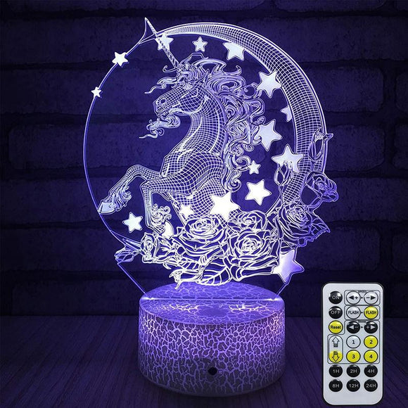 Colorful 3D Light Touch Switch LED Lights Fade Visual Illusion Lamps Table Lamps