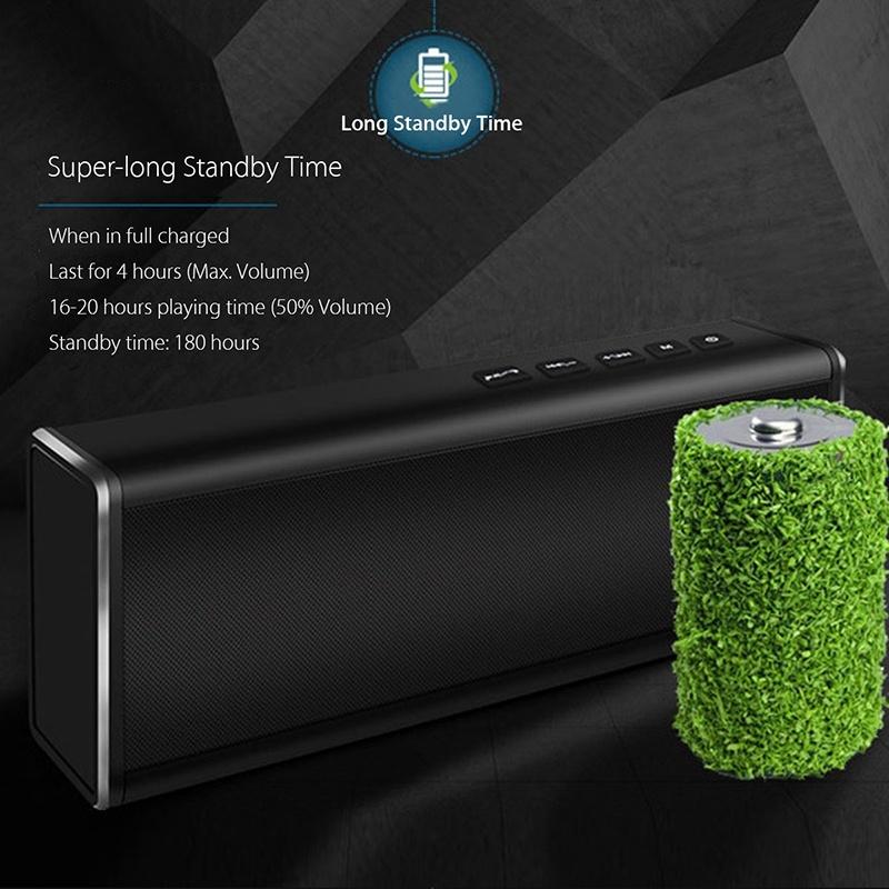 Haynie Professional Metal 4000mAh Dual 10W Super Bass Wireless Bluetooth 4.0 Stereo HIFI Speaker Power Bank Handfree TF AUX Wireless Bluetooth Speaker Dual Stereo Super Bass Speaker Portable Handfree Subwoofer Support Handfree TF AUX