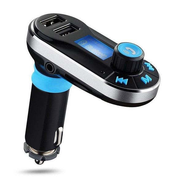 Fashion LCD Screen Vehicle Dual USB Car Charger Adapter Car Kit Bluetooth Converter MP3 Player FM Transmitter Hands-free Support SD [<lun>]