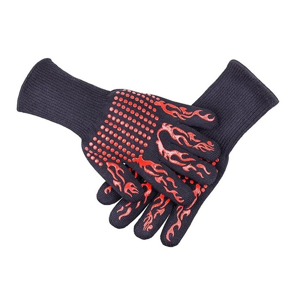 BBQ Grilling Gloves 1472℉ Extreme Heat Resistant Cooking Non-Slip Kitchen Outodor Barbecue Baking Silicone Gloves