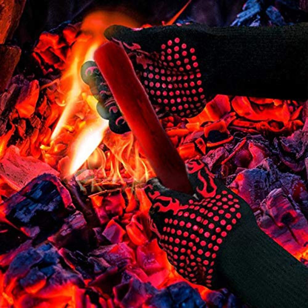 BBQ Grilling Gloves 1472℉ Extreme Heat Resistant Cooking Non-Slip Kitchen Outodor Barbecue Baking Silicone Gloves