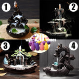 Handmade Ceramic Backflow Incense Holder Waterfall Incense Burner, Aromatherapy Ornament Home Decor Meditation Yoga +  20 Backflow Incense Cones [&lt;lun&gt;]