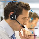 Pro Trucker Bluetooth Headset/Office Wireless Headset, Bluetooth Earpiece Noise Cancelling Headphones with Microphone,Charging Dock,Mute Function for Car Call Center iPhone Android Cell Phones [&lt;lun&gt;]