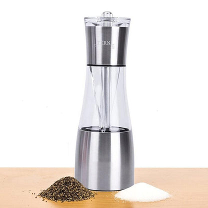 2021 Salt and Pepper Grinder Mills (2rd Generation, Ceramic Core with Adjustable Coarseness), Manual Design Salt Shakers, Allows Two Kinds of Seasoning Used at The Same Time [<lun>]
