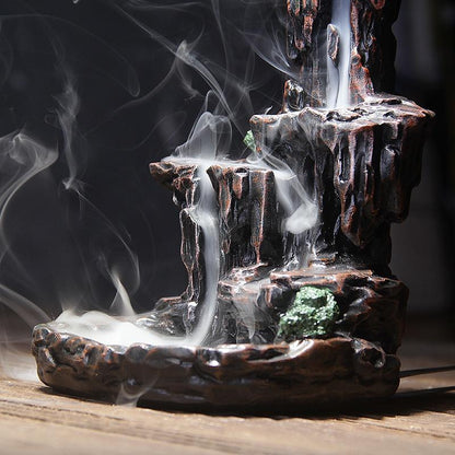 Handmade Ceramic Backflow Incense Holder Waterfall Incense Burner, Aromatherapy Ornament Home Decor Meditation Yoga [<lun>]