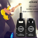 Guitar System Transmitter &amp; Receiver 2.4G Wireless Built-in Rechargeable Lithium Battery 30M Transmission Range for Electric Guitar Bass (Silver/Black)