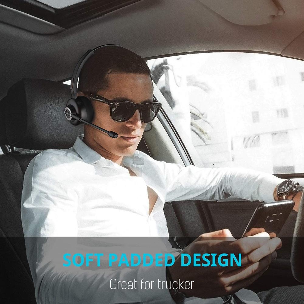 2020 New Truck Driver Headset/Bluetooth Phone Headset with Microphone,12hrs Talk Time Office Bluetooth Headset with Noise Canceling ,Bluetooth Headphones for Cell Phone,Computer,Car,Call Center,Support Music