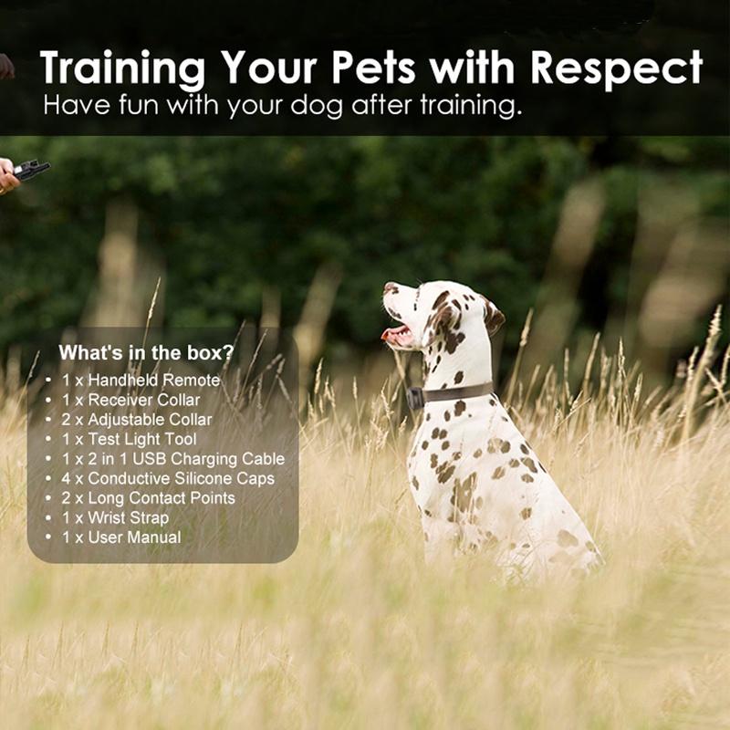 Dog Training Collar - Rechargeable Shock Collars for Dogs with Remote, 3 Training Modes, Beep, Vibration and Shock, 100% Waterproof Collar, 1600Ft Remote Range, 0~99 Shock Levels Dog Training Set