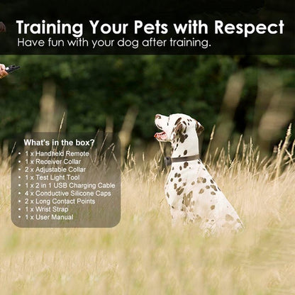 Dog Training Collar - Rechargeable Shock Collars for Dogs with Remote, 3 Training Modes, Beep, Vibration and Shock, 100% Waterproof Collar, 1600Ft Remote Range, 0~99 Shock Levels Dog Training Set