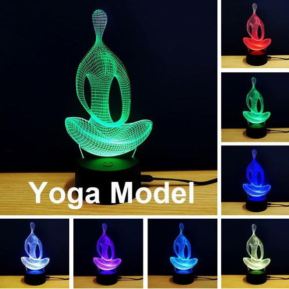 Colorful 3D Light Touch LED Lights Fade Visual Illusion Lamps Table Lamps