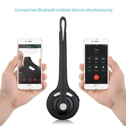 Pro Trucker Bluetooth Headset/Cell Phone Headset with Microphone, Office Wireless Headset, Over the Head Earpiece, On Ear Car Bluetooth Headphones for Cell Phone, Skype, Truck Driver, Call Center