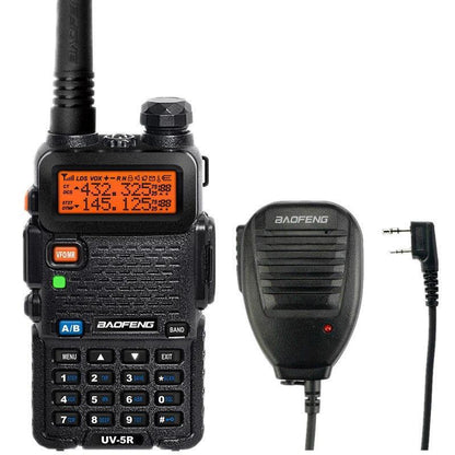 BAOFENG UV-5R Dual Band UHF/VHF Two Way Ham FM Radio+Speaker Mic Walkie Talkie [<lun>]
