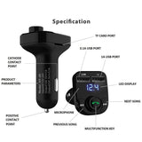 Bluetooth FM Transmitter for Car, Wireless Car Radio Adapter, Hands-Free Calling, MP3 Player Support TF/SD Card Car Chargers with 2 USB Ports Charger Support USB Drive