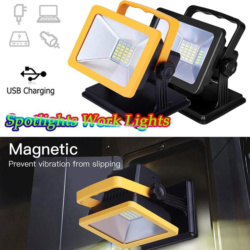 180°Rotatable Flood Lights Rechargeable LED Work Light with Magnetic Base 15W 6.5H Lighting Battery Powered Waterproof Spotlights Outdoor Camping Emergency Lights Floodlights with SOS Mode ( with magnetic base) [<lun>]