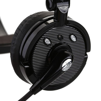 Upgraded Professional Bluetooth Headset BTH-068 Wireless Headphone Black Headband UP To 12 Hours Hands Free For Drivers (Color: Black) [<lun>]