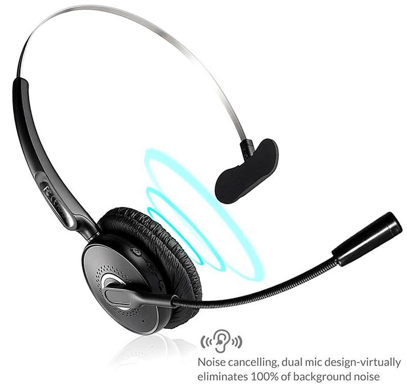 Trucker Bluetooth Headset V5.0/noise cancellation hands free Bluetooth earbud, truck drivers,office,and Skype,call center of the wireless Bluetooth headphones for android, apple [<lun>]