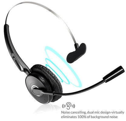 Trucker Bluetooth Headset V5.0/noise cancellation hands free Bluetooth earbud, truck drivers,office,and Skype,call center of the wireless Bluetooth headphones for android, apple [<lun>]