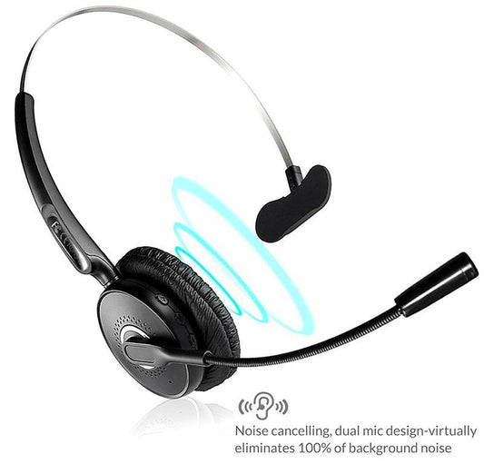 Trucker Bluetooth Headset V5.0/noise cancellation hands free Bluetooth earbud, truck drivers,office,and Skype,call center of the wireless Bluetooth headphones for android, apple [<lun>]