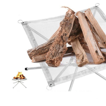 New Folding Camp Stove Fire Frame Stand Wood Burning Grill Stainless Steel Rack Heater Camping Tool [<lun>]